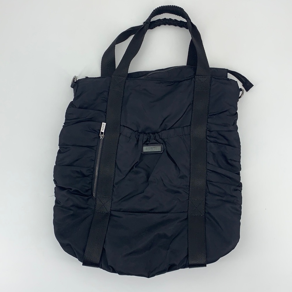 Apana Large Black Zippered Tote Bag